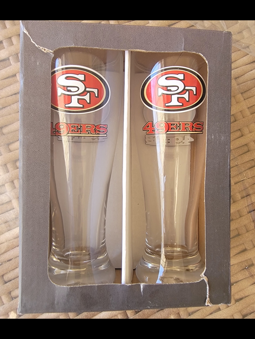 San Francisco 49ers Branded Beer Pilsner Glasses - Set of 2 (Red)